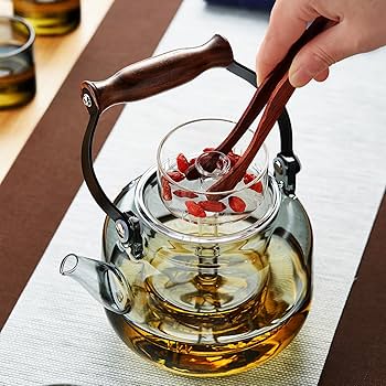 Amazon | ポカロティー 耐熱ガラスティーポット 透明やかん 900ml 上手